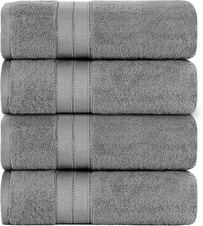 Modern Threads 4-Pack SpunLoft Bath Sheet, 35x66, Charcoal