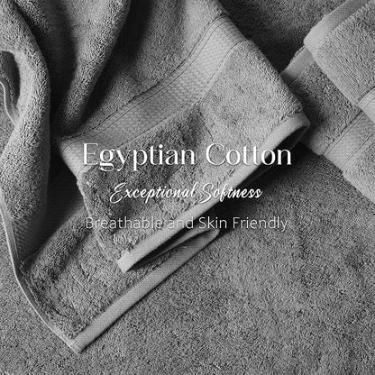 SUPERIOR Egyptian Cotton Ultra Plush & Absorbent, 3 Piece Set, Charcoal | Quick Dry, Soft Luxury Towel Set, Bath Essentials, Guest Bath, Spa, 1 Bath, 1 Hand, 1 Face Towels, Madeline Towels