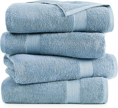 LANE LINEN Large Bath Sheet Soft Absorbent Quick Dry 4 Pack - Allure | Extra Large Bath Towels - Ring-Spun Durability, Generously Sized, Oversized & Roomy, Lightweight & Breathable