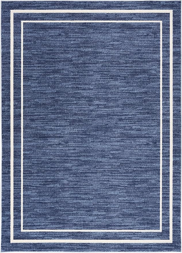 Nourison Home Nourison Essentials Navy/Ivory 6' x 9' Area Rug - Easy Clean, Non Shedding, Bed Room, Living Room, Dining Room, Kitchen (6' x 9')