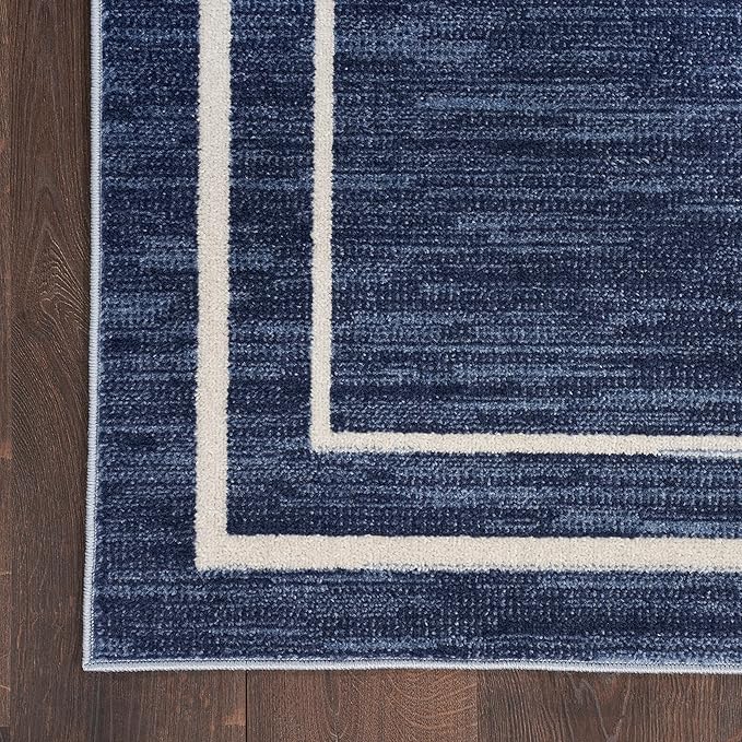 Nourison Home Nourison Essentials Navy/Ivory 9' x 12' Area Rug - Easy Clean, Non Shedding, Bed Room, Living Room, Dining Room, Kitchen (9' x 12')