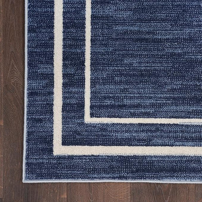 Nourison Home Nourison Essentials Navy/Ivory 4' x 6' Area Rug - Easy Clean, Non Shedding, Bed Room, Living Room, Dining Room, Kitchen (4' x 6')