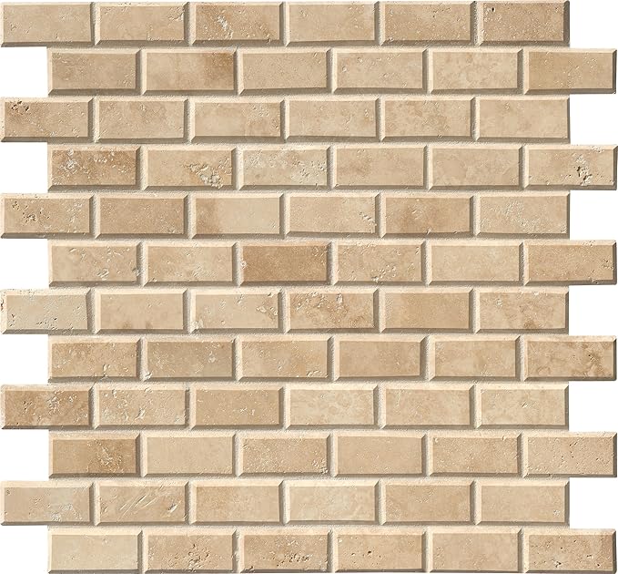 MSI Tuscany Ivory Honed Beveled Travertine Subway Tile for Kitchen Backsplash, Wall Tile for Bathroom, Accent Wall Tile, Shower Wall Tile,Sample