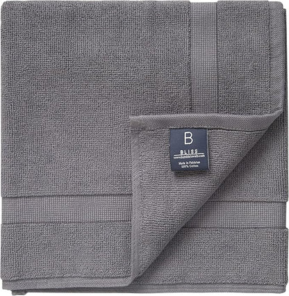 Bumble Towels Bliss Luxury 2 Pack Banded Bath Mats - 22" x 34" - Premium Quality Bath Mat Set - 1000 GSM - Soft Combed Cotton, Absorbent (Slate)