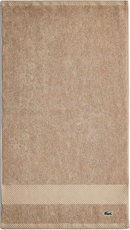 Lacoste Heritage 100% Supima Cotton Hand Towel, Sand, 16" x 30" – Highly Absorbent & Quick Drying, Premium Super Soft Bath Towel, Bathroom Essential, Gift for All Occasions, Machine Washable