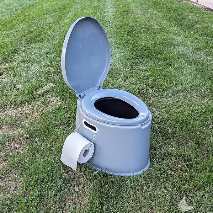 Portable Travel Toilet with Toilet Paper Holder and Removable Waste Bucket for Easy Cleaning, Lightweight Indoor or Outdoor Toilet for Camping, Road Trip, Boating - by SciencePurchase