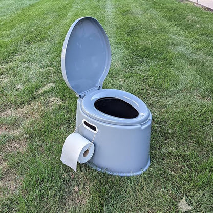 Portable Travel Toilet with Toilet Paper Holder and Removable Waste Bucket for Easy Cleaning, Lightweight Indoor or Outdoor Toilet for Camping, Road Trip, Boating - by SciencePurchase