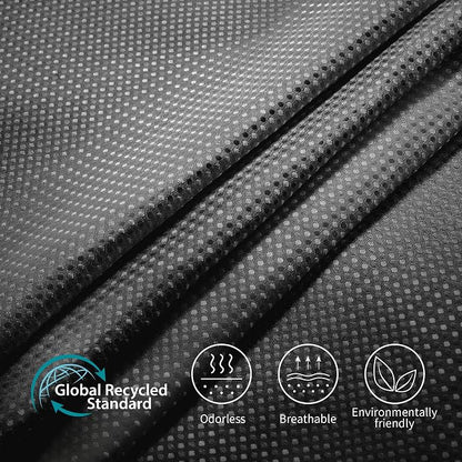 Siiluminisoy Shower Curtain and Liner Set, Waffle Shower Curtain Set with 12 Stainless Steel Hooks, Waterproof Luxury Fabric Shower Curtains for Bathroom and Hotel, Black, 72" W x 72" H
