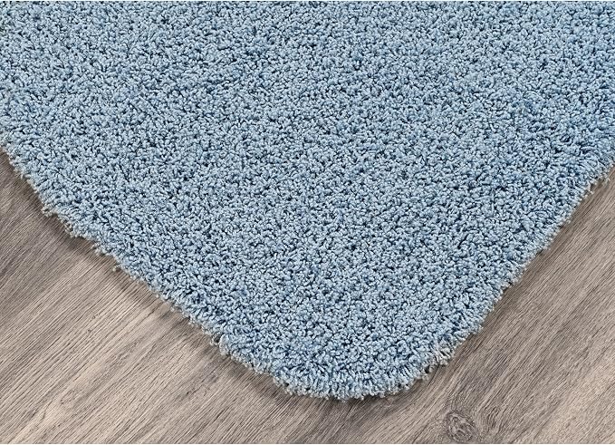 Garland Rug Jazz Nylon Washable 22 in. x 60 in. Basin Blue Bath Rug Soft, Absorbent, and Stylish for Your Bathroom