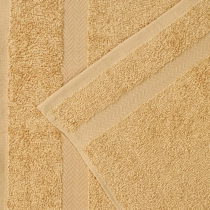 Superior 2-Piece Cotton Bath Sheet Set, Large Towels for Body, Quick Dry, Bathroom Essentials, Guest/Master Bath, Shower, Home Accessories, Apartment, Airbnb, Franklin Collection, Gold