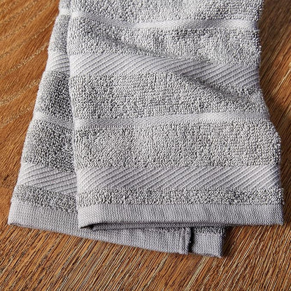 KitchenAid Albany Kitchen Towel 4-Pack Set, Grey/White, 16"x26"