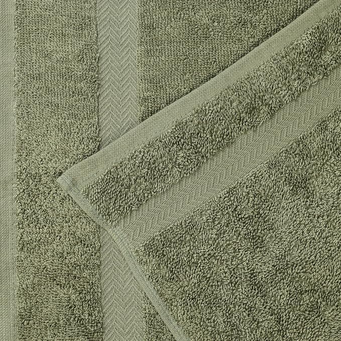 SUPERIOR 18-Piece Cotton Assorted Towel Set, Includes 8 Face Towel, 6 Hand, and 4 Bath Towels, Home, Bathroom, Guest Bath Essentials, Quick Dry, Absorbent, Franklin Collection - Forest Green