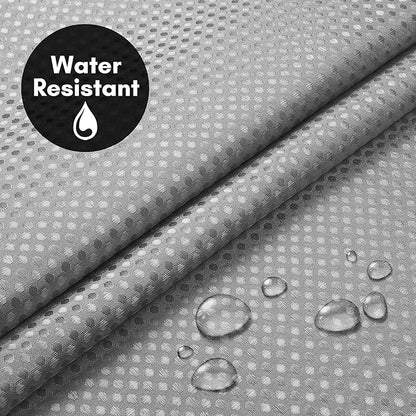 Americanflat 72x75 Hookless Waffle Pattern Shower Curtain - Water-Resistant Long Shower Curtain with Sheer Panel, Snap-in Liner, and Durable Grommets - 100% Polyester - Light Grey