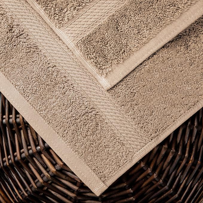 Superior Egyptian Cotton Ultra Plush & Absorbent, 10 Piece Set, Latte | Quick Dry, Soft Luxury Towel Set, Bath Essentials, Guest Bath, Spa, 2 Bath, 4 Hand, 4 Face Towels, Madeline Towels