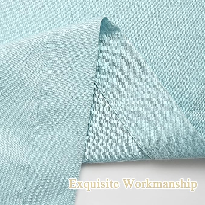 Homechoice Decor Spa Blue Ruffle Shower Curtain with 12 Buttonholes | Vintage Handcrafted Bow Tie Bath Curtain for Master Bathroom, Ruched Microfiber Bathroom Curtain, 72" W x 72" H (LQ-10)
