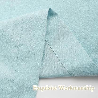Homechoice Decor Spa Blue Ruffle Shower Curtain with 12 Buttonholes | Vintage Handcrafted Bow Tie Bath Curtain for Master Bathroom, Ruched Microfiber Bathroom Curtain, 72" W x 72" H (LQ-10)