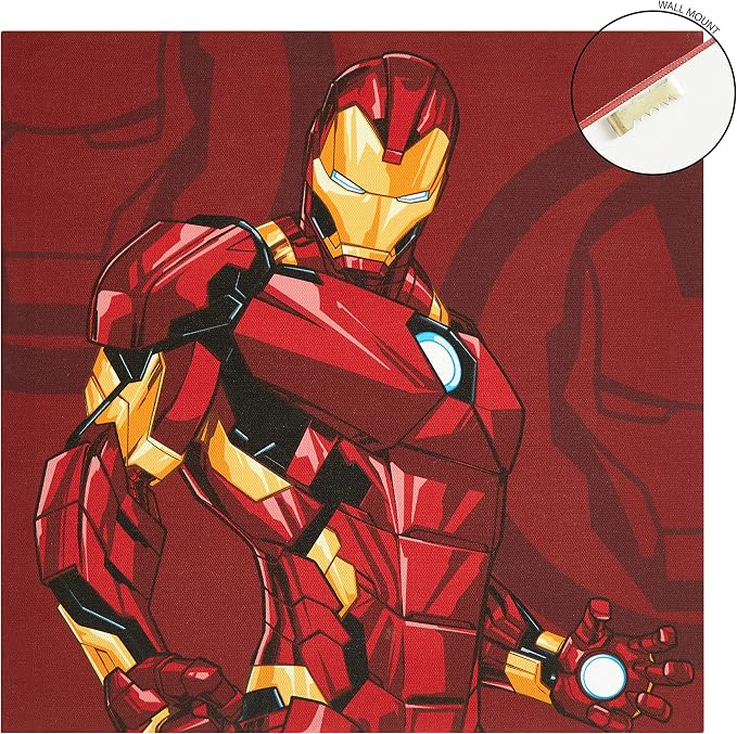Marvel Avengers Canvas Wall Art – 4-Pack Kids Room Décor, Each Piece 11"x11", Colorful Superhero Wall Hanging for Bedroom, Playroom, or Nursery