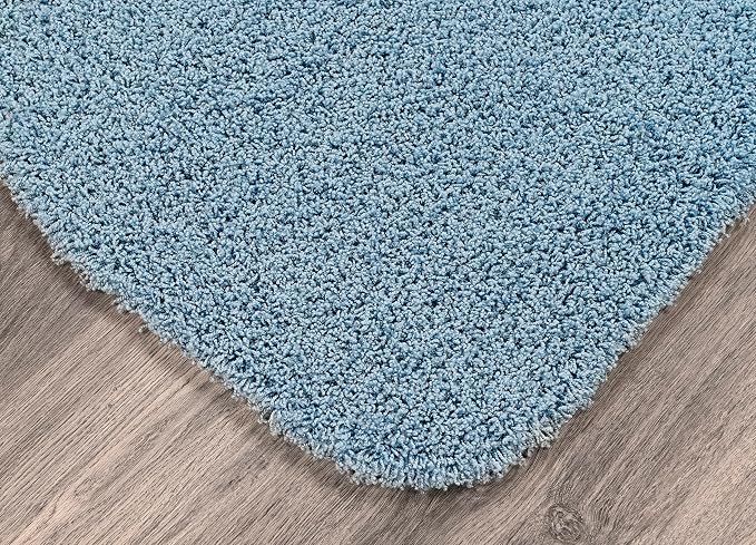 Garland Rug Jazz Nylon Washable 4 Piece Set (Lid, Contour,2 Mats) Basin Blue Bath Rugs Soft, Absorbent, and Stylish for Your Bathroom