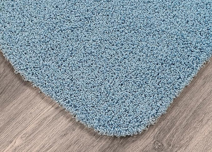 Garland Rug Jazz Nylon Washable 4 Piece Set (Lid, Contour,2 Mats) Basin Blue Bath Rugs Soft, Absorbent, and Stylish for Your Bathroom
