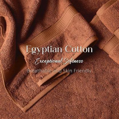 Superior Egyptian Cotton Plush & Absorbent, Bath Towel Set of 4, Rust | Quick Dry, Soft Luxury Towel Set, Bath Essentials for Bathroom, Guest Bath, Spa, 4 Piece Bath, Madeline Towels