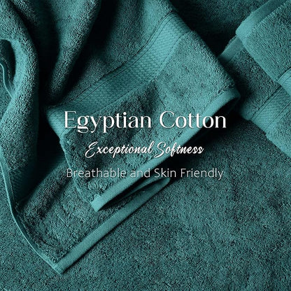 Superior Egyptian Cotton Ultra Plush & Absorbent, 3 Piece Set, Teal | Quick Dry, Soft Luxury Towel Set, Bath Essentials, Guest Bath, Spa, 1 Bath, 1 Hand, 1 Face Towels, Madeline Towels