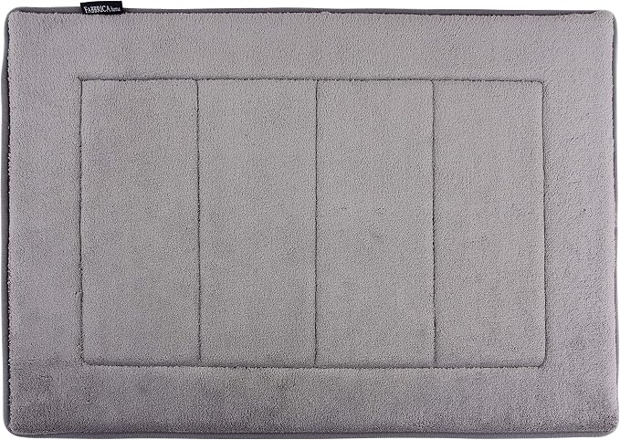 Ultra-Soft Extra-Thick Memory Foam Bath Mat (17 in x 24 in, Grey)