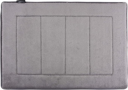 Ultra-Soft Extra-Thick Memory Foam Bath Mat (17 in x 24 in, Grey)