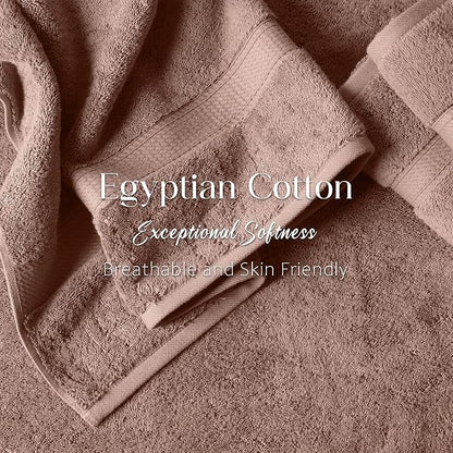 Superior Egyptian Cotton Ultra Plush & Absorbent, 3 Piece Set, Muted Mauve | Quick Dry, Soft Luxury Towel Set, Bath Essentials, Guest Bath, Spa, 1 Bath, 1 Hand, 1 Face Towels, Madeline Towels