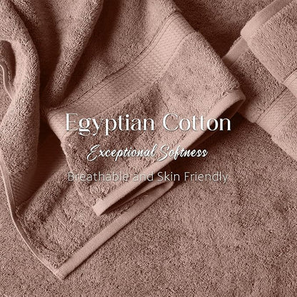 Superior Egyptian Cotton Ultra Plush & Absorbent, 6 Piece Set, Muted Mauve | Quick Dry, Soft Luxury Towel Set, Bath Essentials, Guest Bath, Spa, 2 Bath, 2 Hand, 2 Face Towels, Madeline Towels