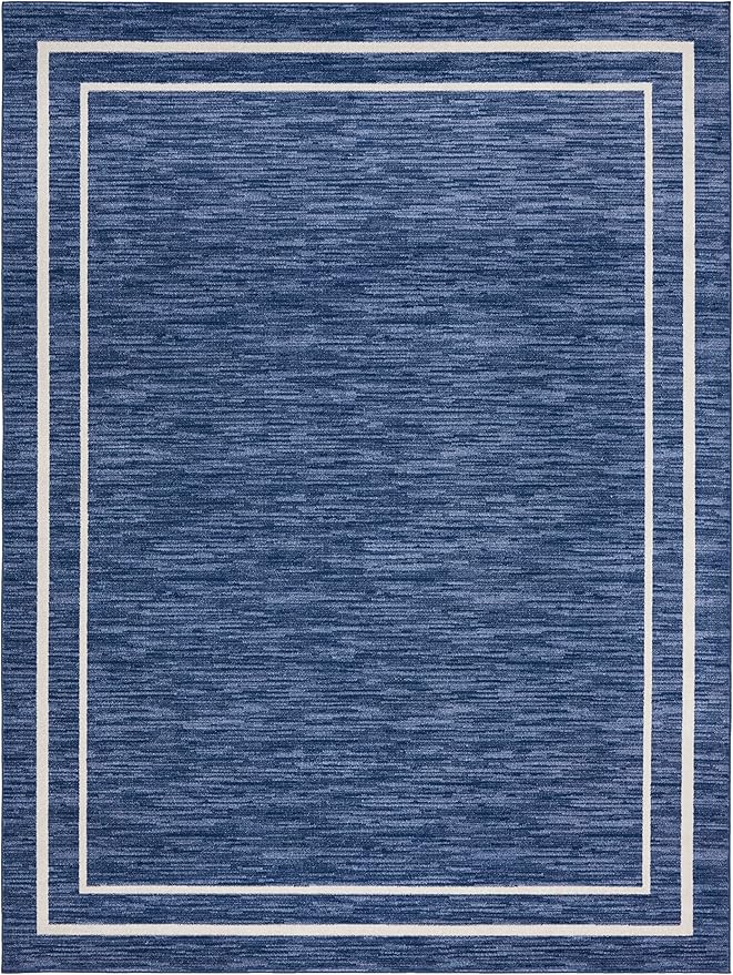 Nourison Home Nourison Essentials Navy/Ivory 9' x 12' Area Rug - Easy Clean, Non Shedding, Bed Room, Living Room, Dining Room, Kitchen (9' x 12')