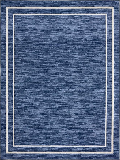 Nourison Home Nourison Essentials Navy/Ivory 9' x 12' Area Rug - Easy Clean, Non Shedding, Bed Room, Living Room, Dining Room, Kitchen (9' x 12')