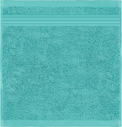 American Veteran Towel, 100% Cotton Turkish Washcloths for Bathroom Essentials 4 Pack, Soft Absorbent Wash Cloths Quick Drying Small Towels Washrags, Turquoise Blue