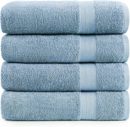 LANE LINEN Large Bath Sheet Soft Absorbent Quick Dry 4 Pack - Allure | Extra Large Bath Towels - Ring-Spun Durability, Generously Sized, Oversized & Roomy, Lightweight & Breathable