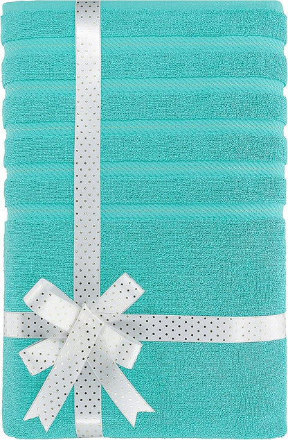 American Soft Linen 35x70 Jumbo Large Bath Towel, 600 GSM 100% Cotton Turkish Bath Sheet, Oversized Luxury Bath Towel for Bathroom Beach and Pool, Turquoise