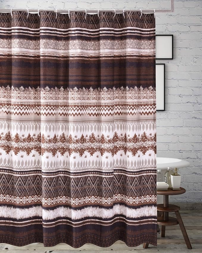Greenland Home Fashions Fabric Sensations Shower Curtain, Stylish Bathroom Decor, Machine Washable, 72 inches x 72 inches, Southwest