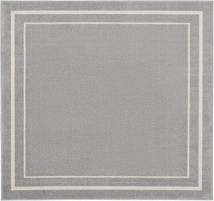Nourison Home Nourison Essentials Grey Ivory 5' x Square Area Rug - Easy Clean, Non Shedding, Bed Room, Living Room, Dining Room, Kitchen (5' x Square)