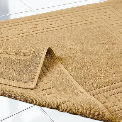 Superior Hotel & Spa Quality Bath Mat Set of 2, Made of Long-Staple Combed Cotton, Durable and Washable Bathroom Mat 2-Pack - Toast, 22" x 35" each