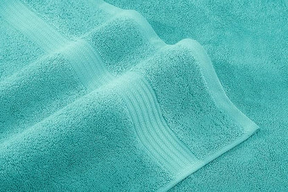 American Veteran Towel, 6 Piece Towel Set for Bathroom, 100% Cotton Turkish Bathroom Towels, 2 Bath Towels 2 Hand Towels 2 Washcloths, Turquoise Blue