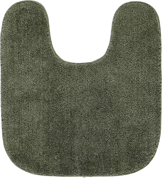 Garland Rug Traditional Nylon Washable Deep Fern 4 Piece Set - Lid, Contour, 2 Bath Rugs - Soft, Absorbent, and Stylish for Your Bathroom