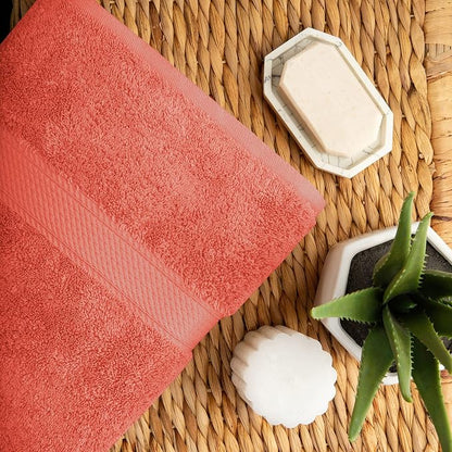 SUPERIOR Egyptian Cotton Ultra Plush & Absorbent, 10 Piece Set, Coral | Quick Dry, Soft Luxury Towel Set, Bath Essentials, Guest Bath, Spa, 2 Bath, 4 Hand, 4 Face Towels, Madeline Towels