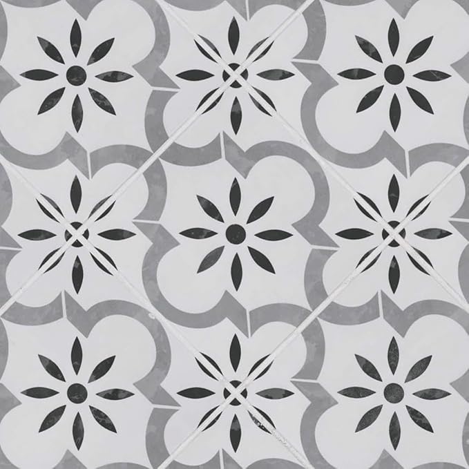 MSI Azila 8 in. x 8 in. Encaustic Matte Porcelain Wall & Floor Tile – Bathroom, Kitchen Backsplash, or Countertop