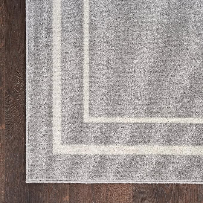 Nourison Home Nourison Essentials Grey Ivory 5' x Square Area Rug - Easy Clean, Non Shedding, Bed Room, Living Room, Dining Room, Kitchen (5' x Square)