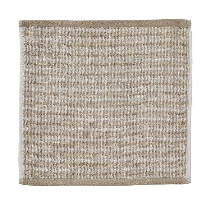 SKL Home Longborough Washcloth Set-4pc, 100% Turkish Cotton, Tan | 520 GSM weight. Soft & absorbent jacquard. Spa-level quality.