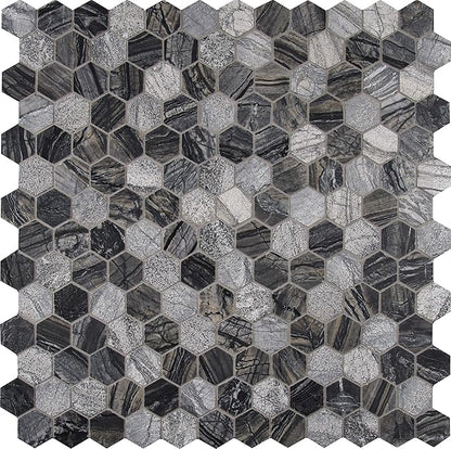 MSI Henley Hexagon Natural Marble Tile for Kitchen Backsplash, for Bathroom, Accent Wall Tile, and Shower Tile, 11.81 in. x 12 in. Mesh-Mounted Mosaic Tile (9.8 sq. ft./case)