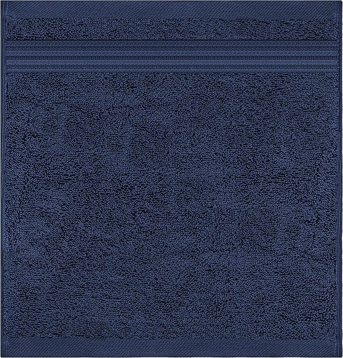 American Veteran Towel, 100% Cotton Turkish Washcloths for Bathroom Essentials 4 Pack, Soft Absorbent Wash Cloths Quick Drying Small Towels Washrags, Navy Blue