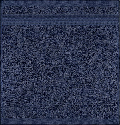 American Veteran Towel, 100% Cotton Turkish Washcloths for Bathroom Essentials 4 Pack, Soft Absorbent Wash Cloths Quick Drying Small Towels Washrags, Navy Blue