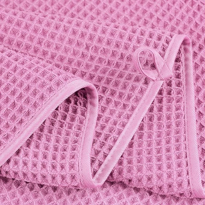 POLYTE 430 GSM Poly Blend Microfiber Quick Dry Waffle Bath Towel, 30x60 in | 4 Pack, Oversize, Lint Free, Body Towel