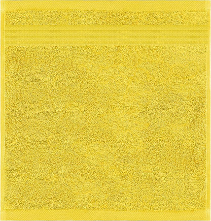 American Veteran Towel, 100% Cotton Turkish Washcloths for Bathroom Essentials 4 Pack, Soft Absorbent Wash Cloths Quick Drying Small Towels Washrags, Yellow