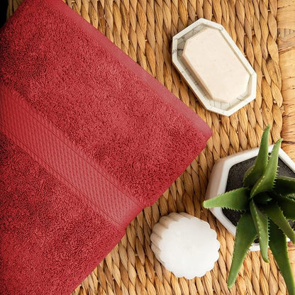 Superior Egyptian Cotton Ultra Plush & Absorbent, 10 Piece Set, Red | Quick Dry, Soft Luxury Towel Set, Bath Essentials, Guest Bath, Spa, 2 Bath, 4 Hand, 4 Face Towels, Madeline Towels