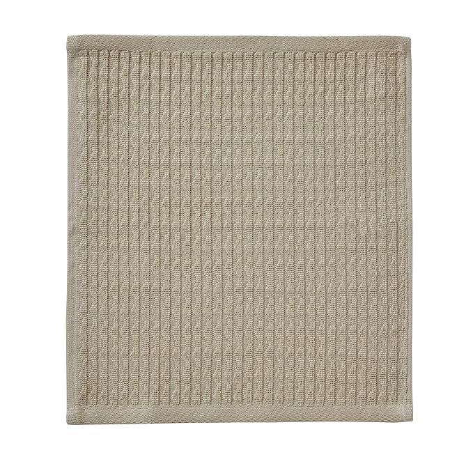 SKL Home Longborough Washcloth Set-4pc, 100% Turkish Cotton, Tan | 520 GSM weight. Soft & absorbent jacquard. Spa-level quality.